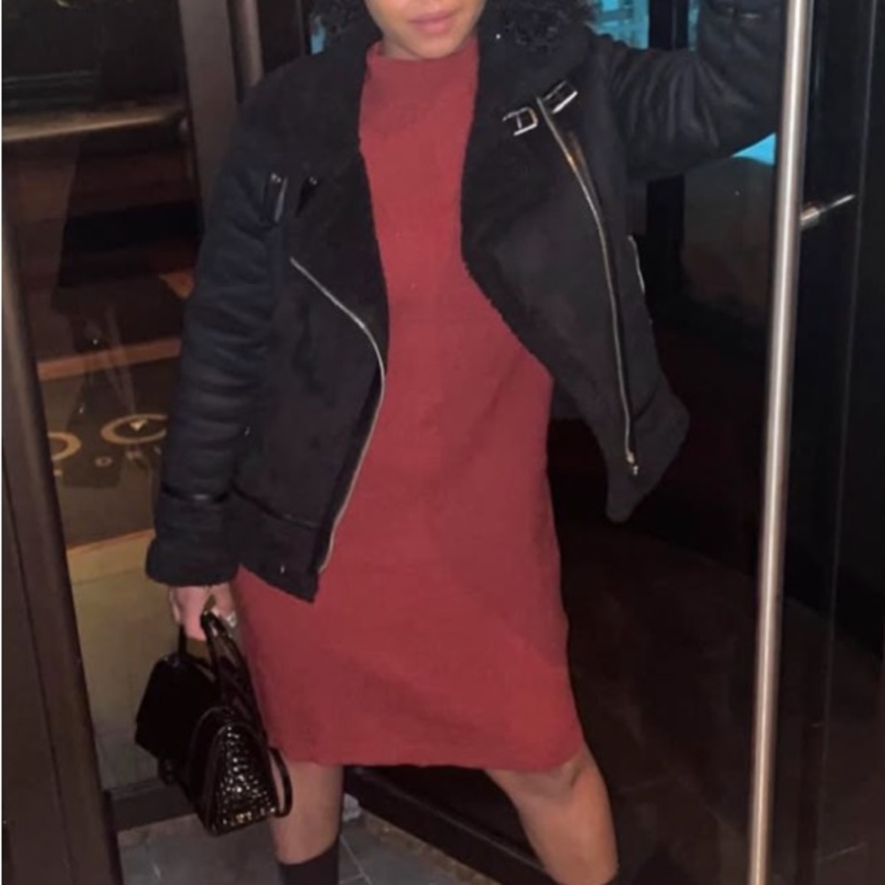 Zara Shearling biker jacket
